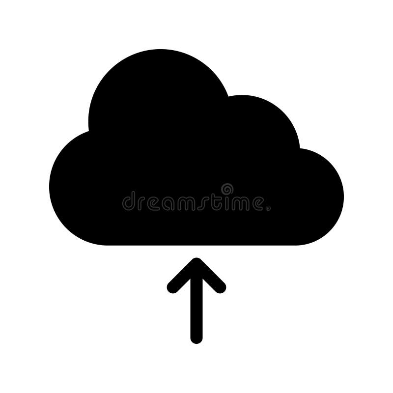Cloud upload vector glyphs icon royalty free illustration