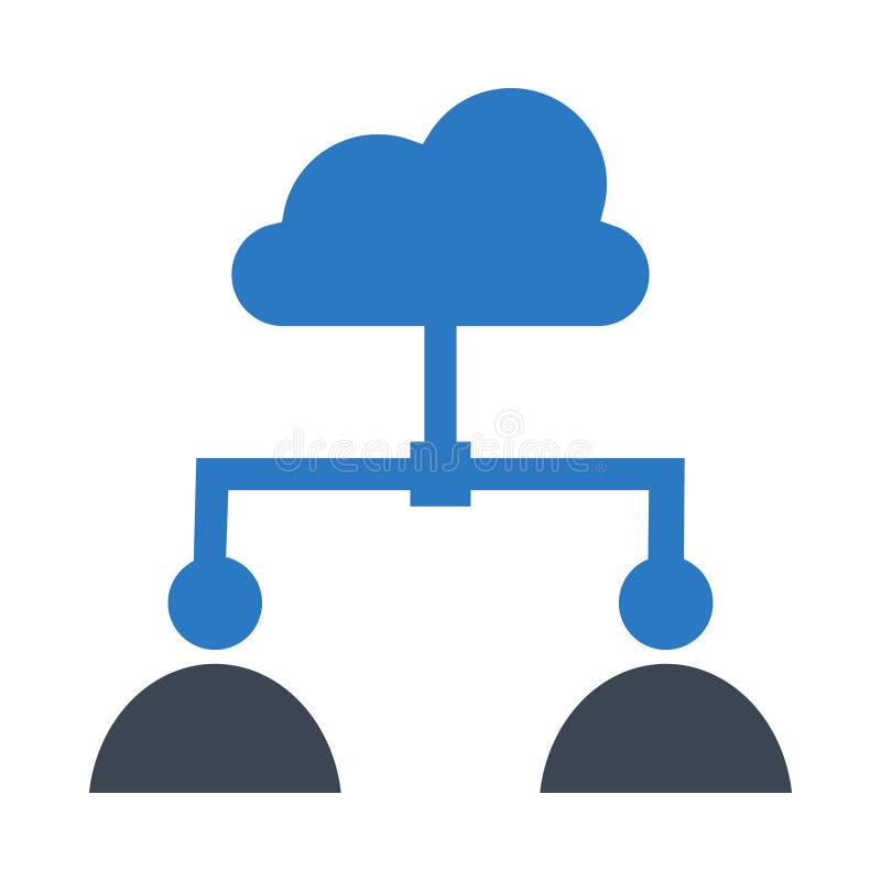 Cloud user glyphs double color icon stock illustration