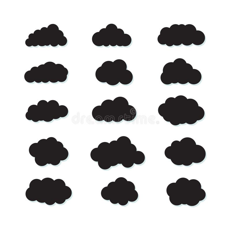 Cloud Vector Graphic Design Black Stock Vector - Illustration of