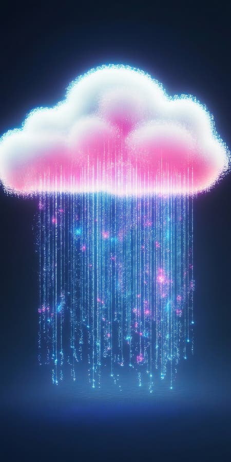 Cloud Visualization of Digital Data Streaming as the Future Revolution in Data Transfer vector illustration