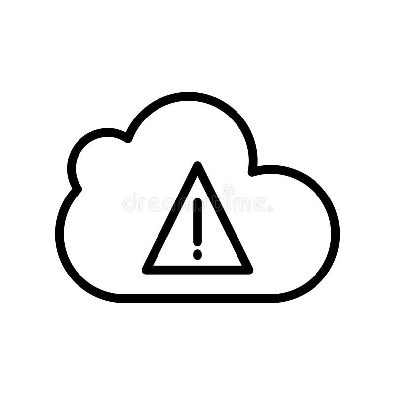 Cloud warning thin line vector icon stock illustration
