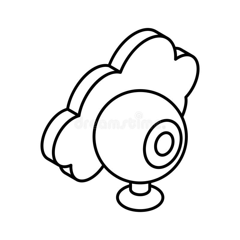 Cloud with Webcam Showing Concept Icon of Cloud Monitoring, Cloud