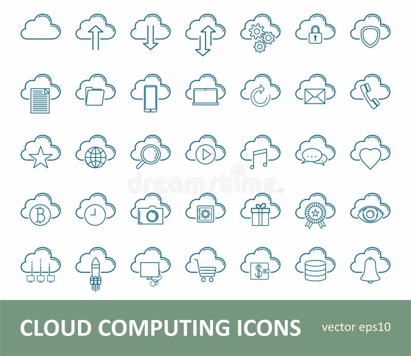 Cloud υπολογιστών Σύνολο εικονιδίων διανύσματος Υπολογιστική νέφους Τεχνολογία Internet Ηλεκτρονικές υπηρεσίες Δεδομένα, ασφάλεια ελεύθερη απεικόνιση δικαιώματος Cloud υπολογιστών Σύνολο εικονιδίων διανύσματος Υπολογιστική νέφους Τεχνολογία Internet Ηλεκτρονικές υπηρεσίες Δεδομένα, ασφάλεια ελεύθερη απεικόνιση δικαιώματος