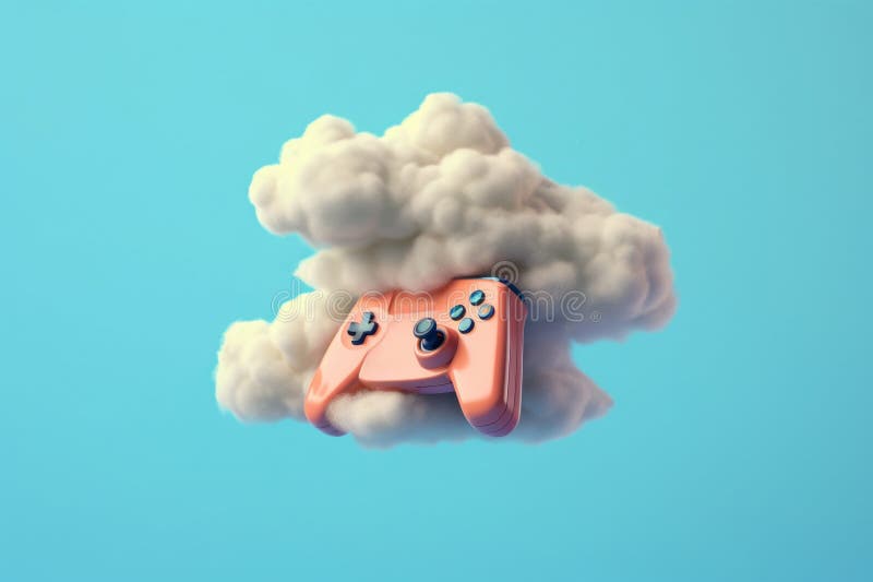 Cloudlike cloud vga gamimg controller concept render video stock photos