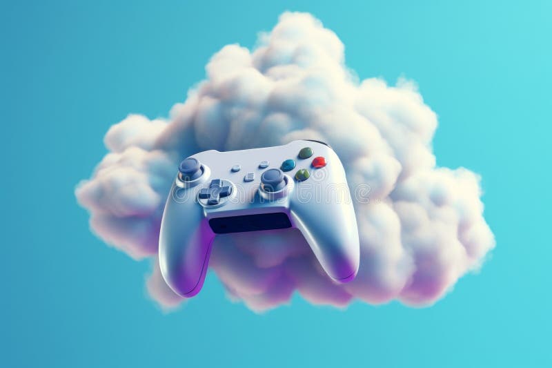 Cloudlike cloud vga gamimg controller concept render video royalty free stock photography
