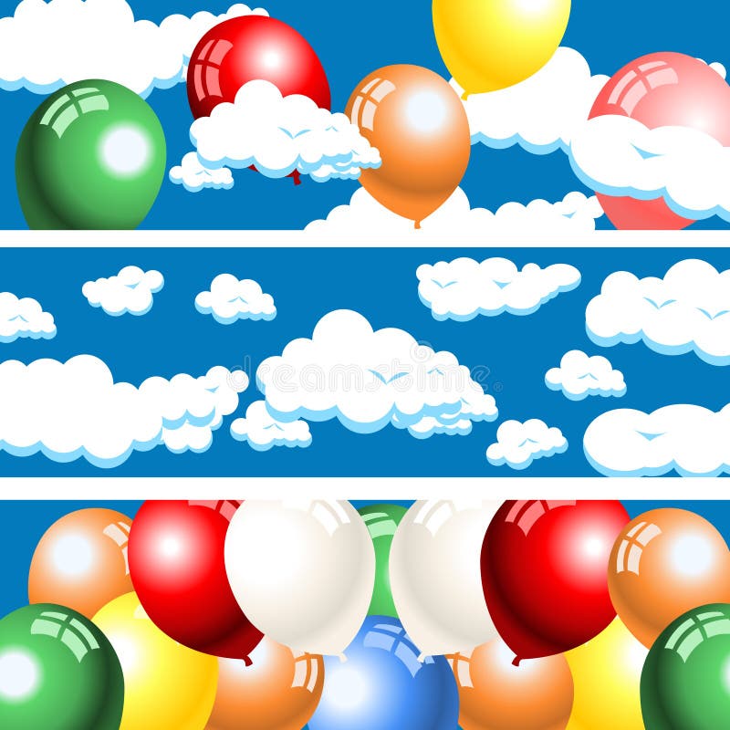 Balloons and banners stock vector. Illustration of gift 5252969