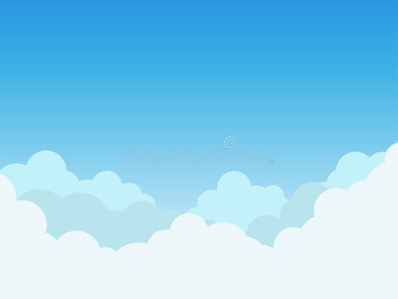 Clouds on Blue Sky Background Stock Illustration - Illustration of