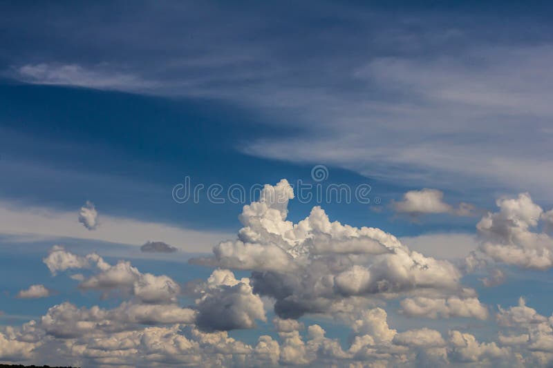 Clouds in the blue sky Panoramic image texture background graphic resources design Meteorology, heaven hope peace concept royalty free stock photos