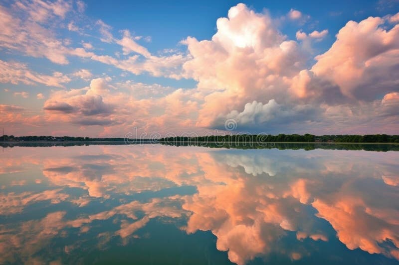 Clouds creating a natural optical illusion in the sky stock illustration