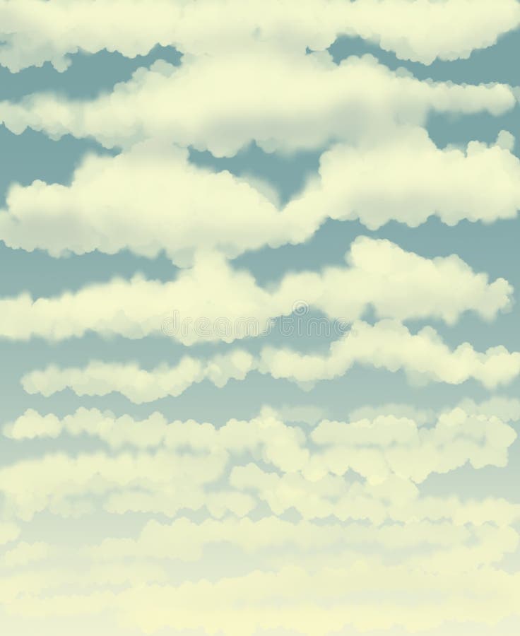 Clouds / digital painting stock illustration. Illustration of blue