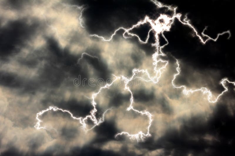 Clouds and lightning stock photo. Image of thunder, dark 28588516