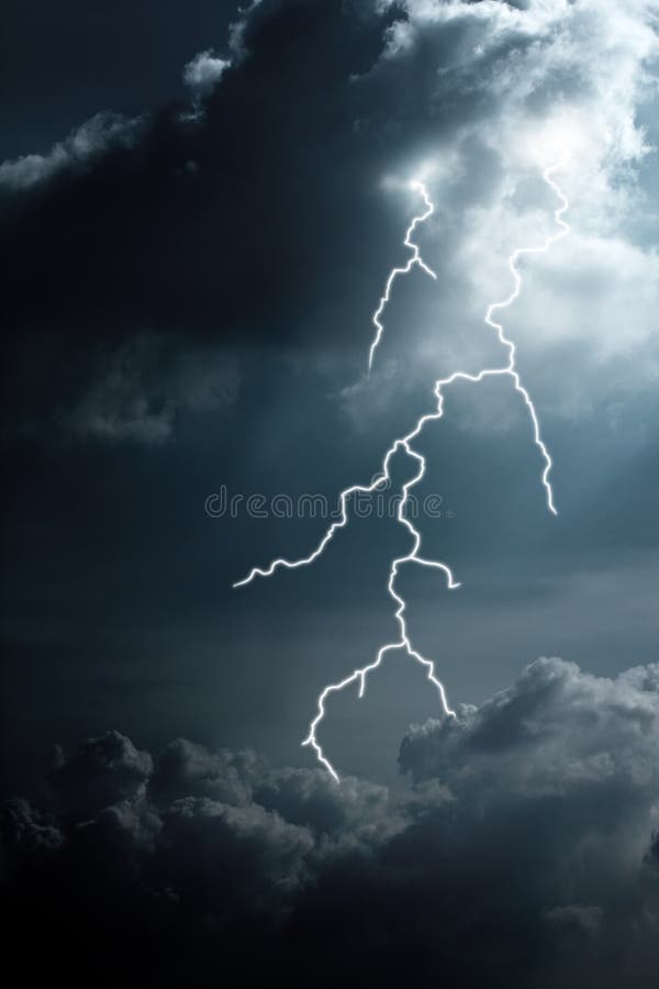 Clouds and lightning royalty free stock photography