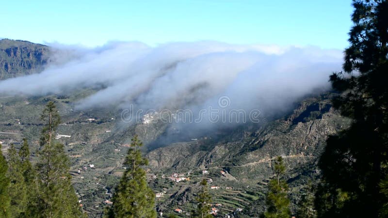 Clouds through the mountain