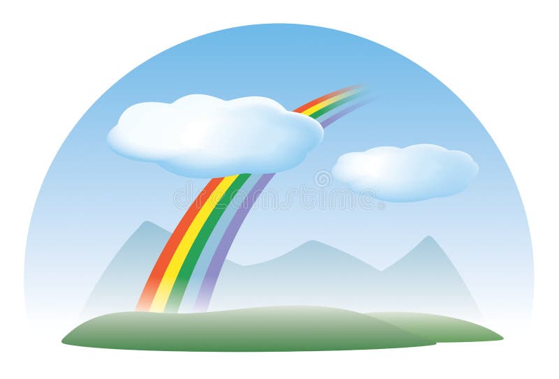 Clouds naturregnbågeskyen vektor illustrationer