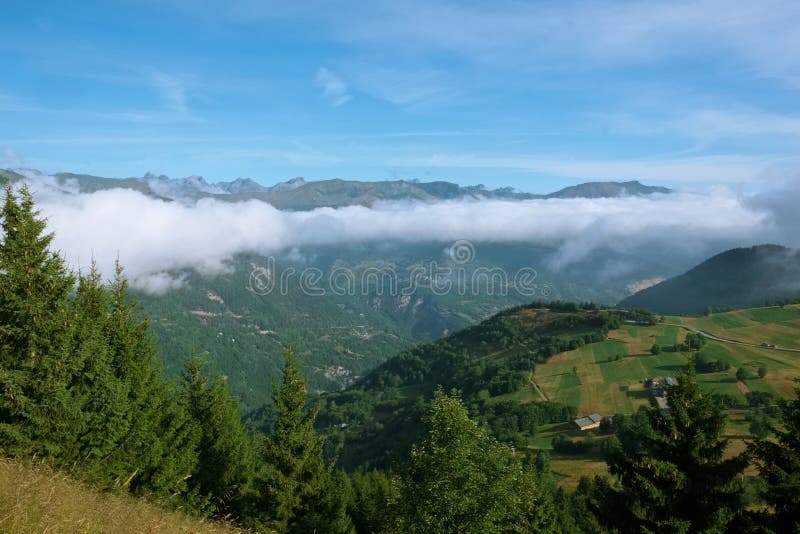 Clouds Over a French Valley Stock Photo Image of trekking, travel