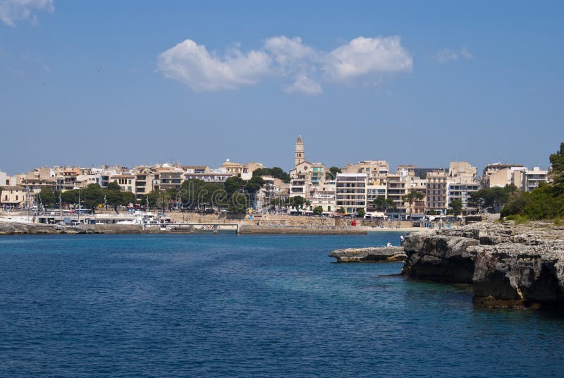 Clouds over Porto Cristo resort town, Majorca