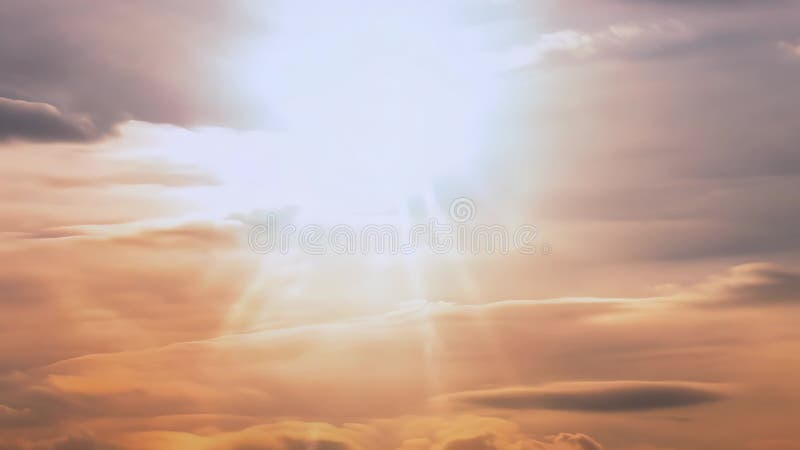 Clouds part to reveal bright sunlight during a peaceful evening in the sky royalty free illustration