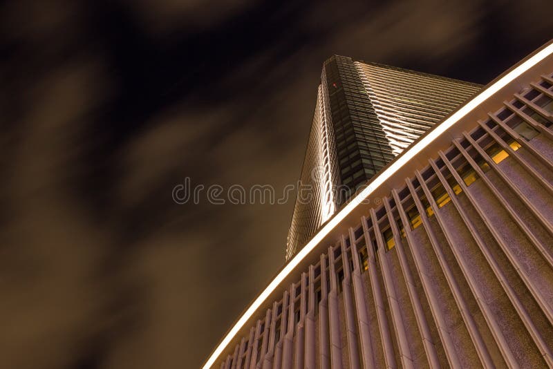 Clouds passing over a building. stock images