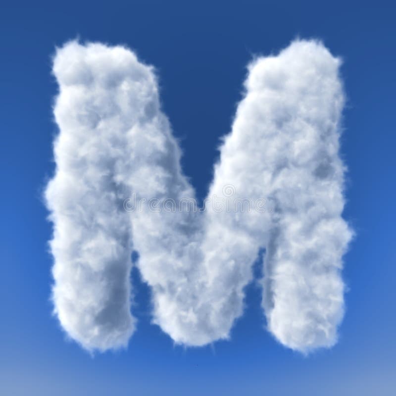 Clouds in shape of the letter royalty free illustration