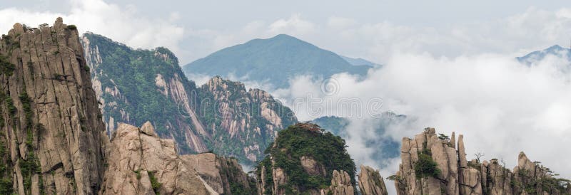 Cloudscape image of Huangshan (yellow mountain) Huang Shan, China.