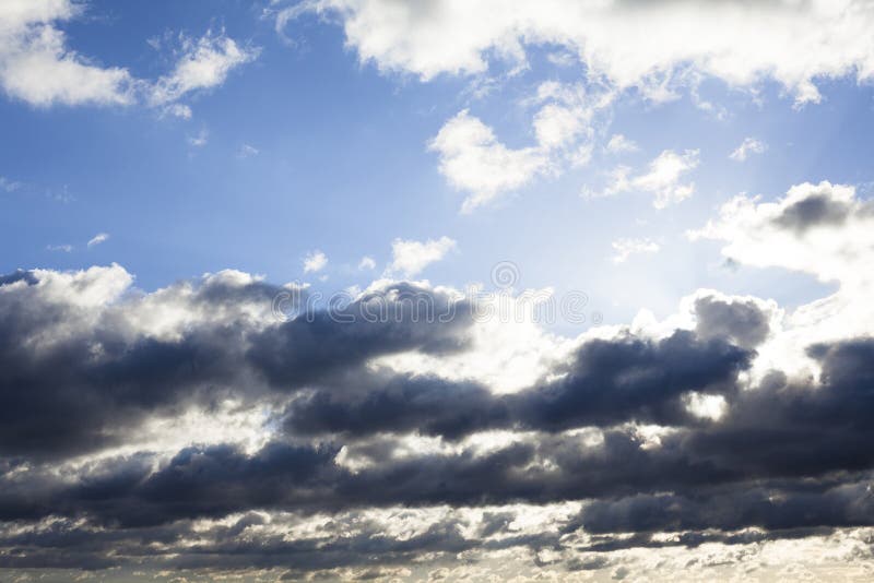 Cloudscape with the Sun Behind the Clouds Stock Photo Image of shiny