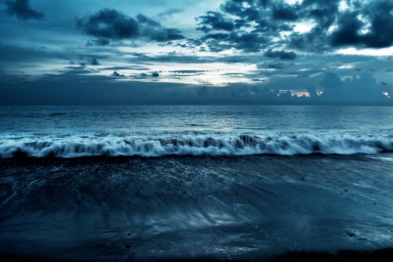 Cloudy Beach Background at Night Stock Image Image of cloudy, color