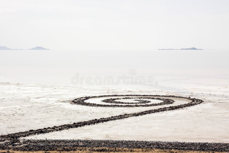 Cloudy day at the Spiral Jetty in Northern Utah