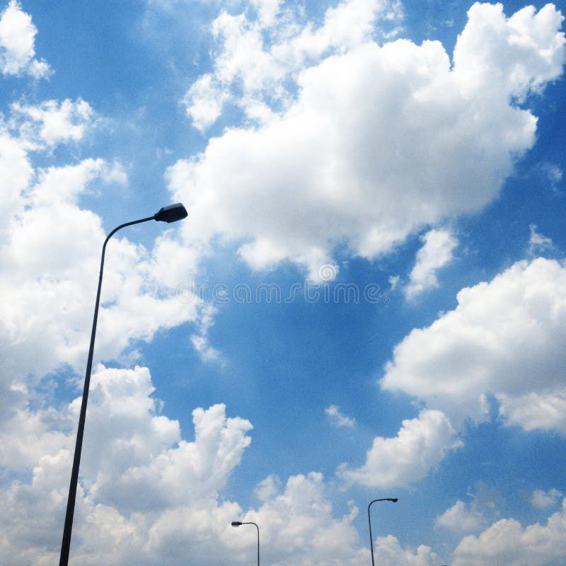 Cloudy Electricity Street Light Concept Stock Image Image of lamp