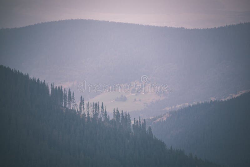 Cloudy and misty Slovakian Western Carpathian Tatra Mountain sky