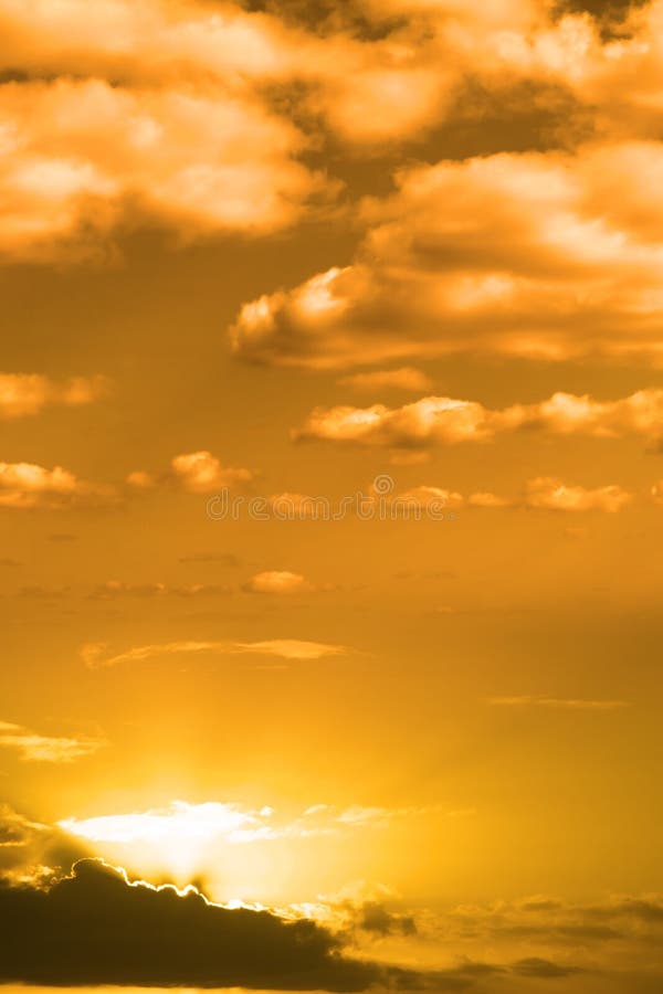 Cloudy Orange Sunset Sky in the Wild Atlantic Way Stock Image Image