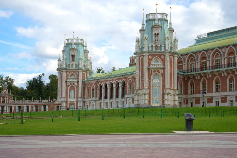 MOSCOW, RUSSIA - SEPTEMBER 06, 2016: Cloudy September day at the Tsaritsyno palace. MOSCOW, RUSSIA - SEPTEMBER 06, 2016: Cloudy September day at the Tsaritsyno palace