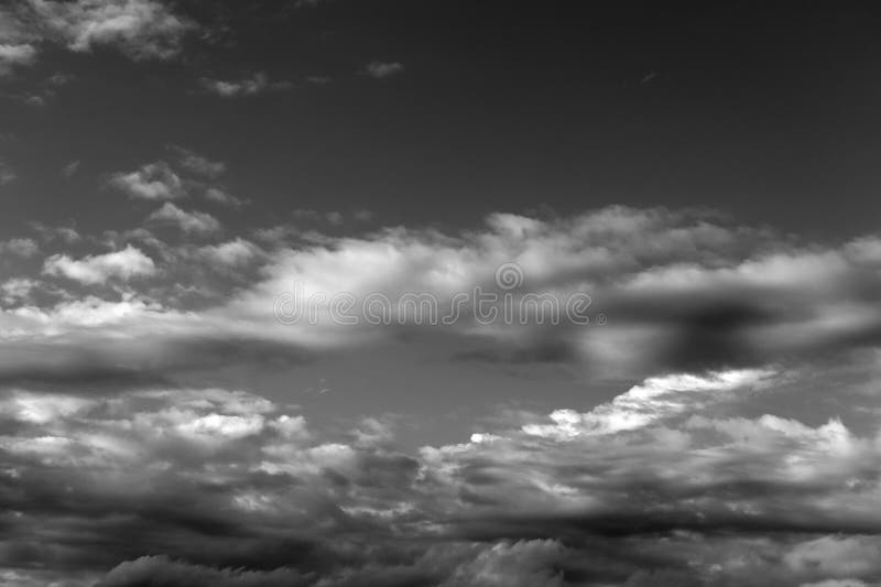 Nature background 3979 Cloudy sky in black and white royalty free stock photography