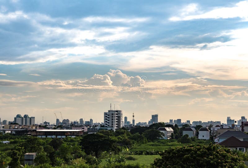 Cloudy sky over the city