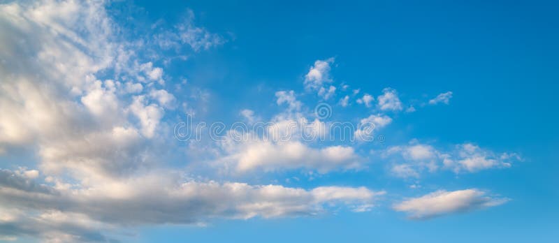 Cloudy Sky. Panorama of Blue Sky with Clouds Stock Photo - Image of  freedom, overcast: 192887572