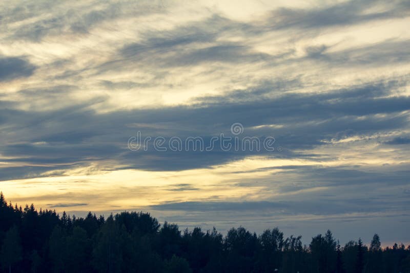 Cloudy Summer Evening Just Before Sunset