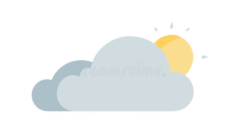 Cloudy Sunny Day: Weather Forecast with Sun Behind Cloud, vector design Generative AI vector illustration