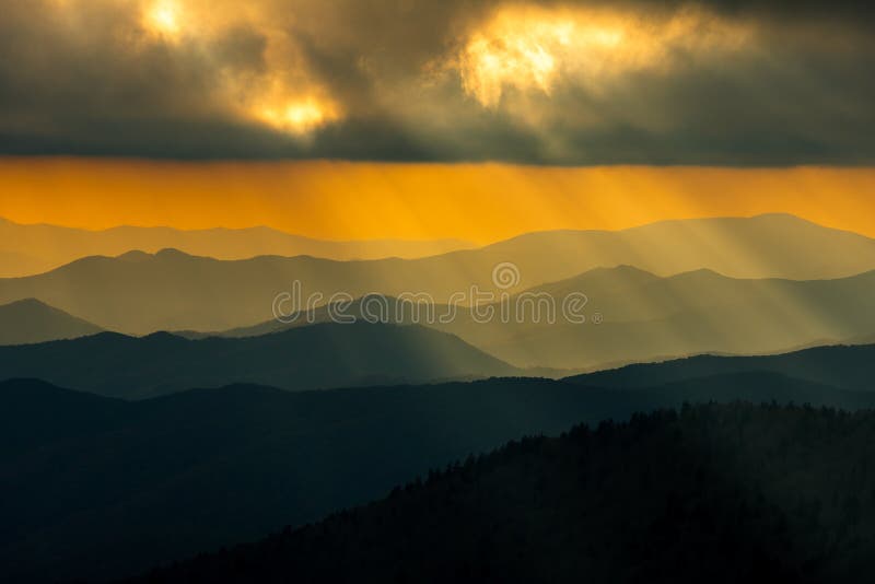 Sunset Great Smoky Mountain National Park royalty free stock images Sunset Great Smoky Mountain National Park royalty free stock images