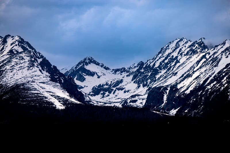 Cloudy winter landscape of the Tatra Mountains. The Mlynicka Valley