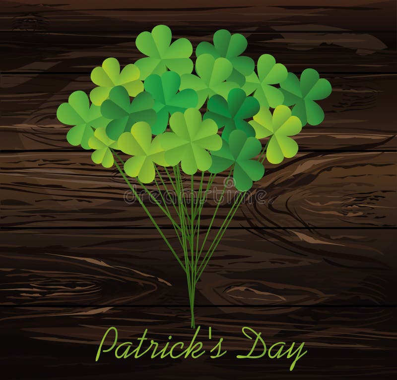 Clover Bouquet on Sticks. Greeting Otkryka on St. Patrick`s Day Stock  Vector - Illustration of lucky, nature: 86691235