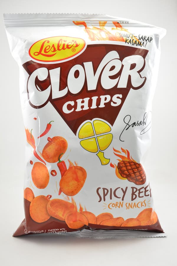 Clover Chips Spicy Beef Corn Snacks in Manila, Philippines Editorial