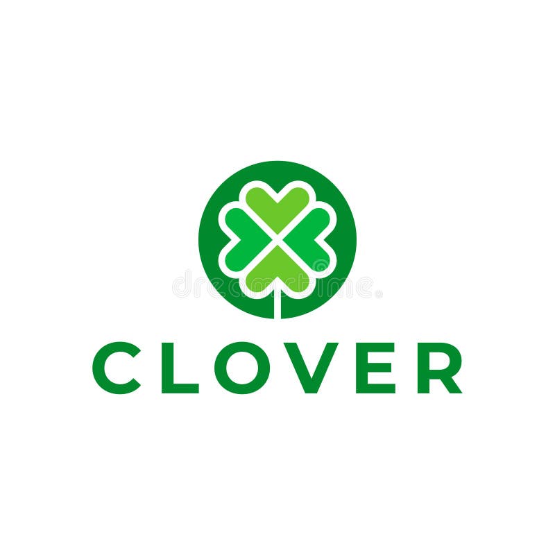 Clover on Circle Logo Design Stock Vector Illustration of logo, line