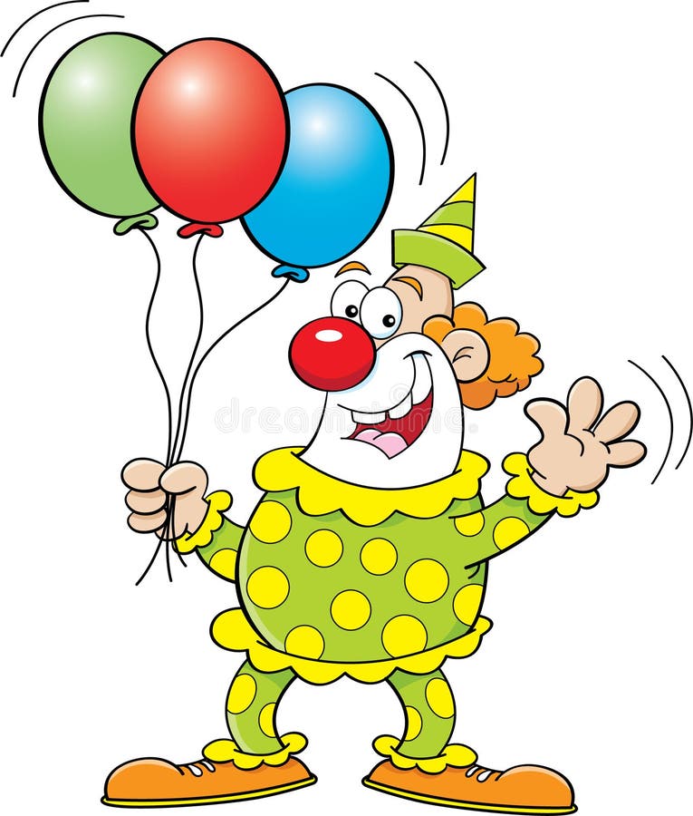 Clown with balloons stock vector. Illustration of balloons - 27228798