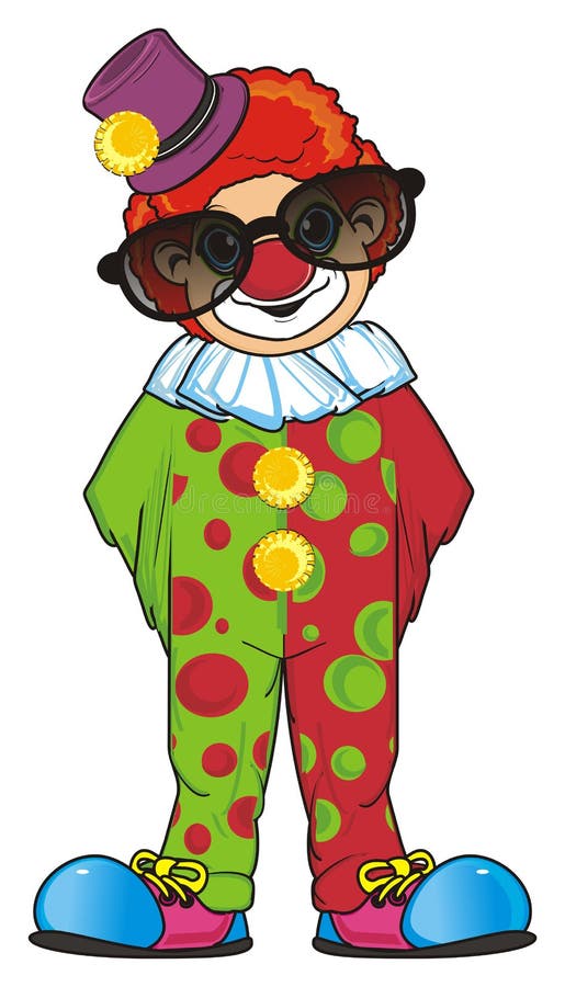 Clown With Sunglasses And Beard Logo Design Stock Vector - Illustration ...