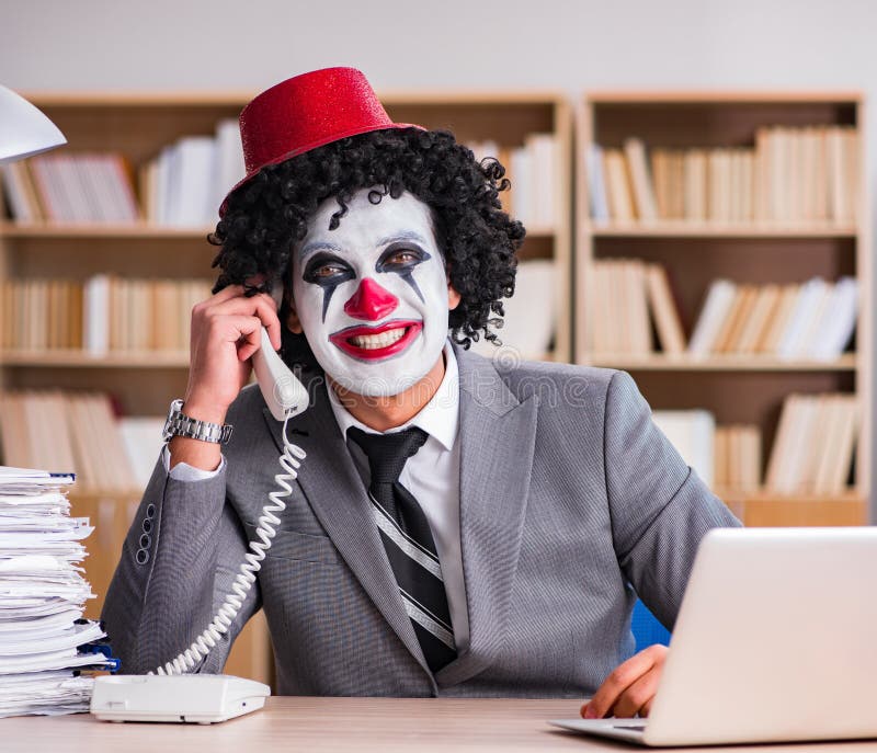 Clown Businessman Working In The Office Stock Image Image Of Boss Joking 174270047 