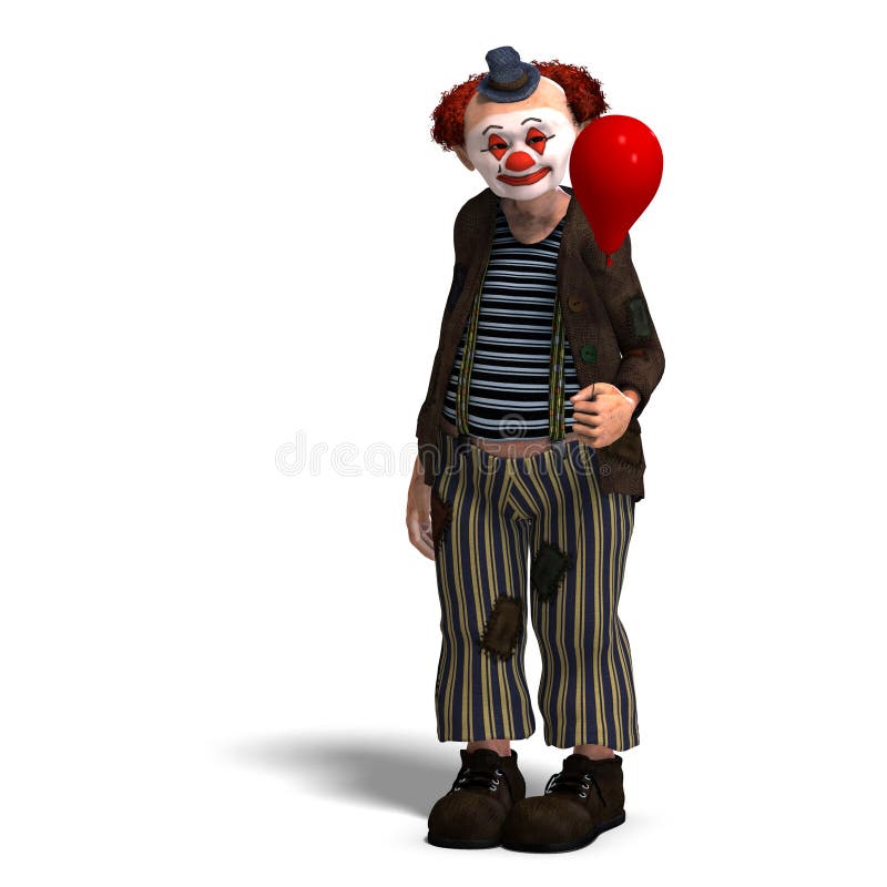 3D rendering of a funny circus clown with lot of emotions with clipping path and shadow over white. 3D rendering of a funny circus clown with lot of emotions with clipping path and shadow over white