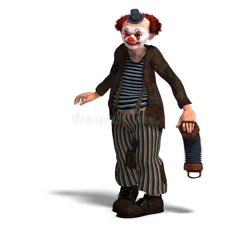 3D rendering of a funny circus clown with lot of emotions with clipping path and shadow over white. 3D rendering of a funny circus clown with lot of emotions with clipping path and shadow over white