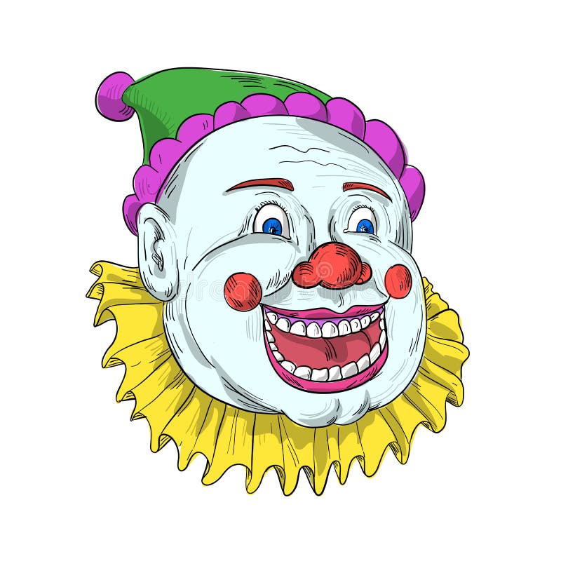 Clown de cirque de vintage Smiling Drawing illustration libre de droits Clown de cirque de vintage Smiling Drawing illustration libre de droits