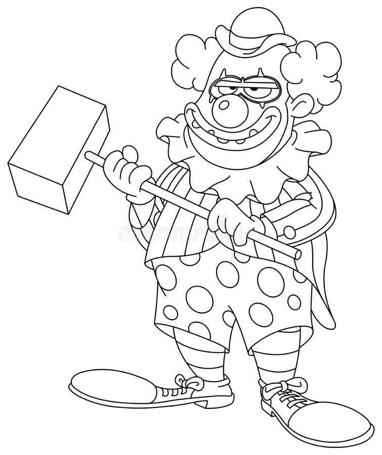 Clown Effrayant Et Mechant Illustration De Vecteur Illustration Du Marteau 158828128