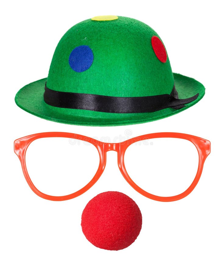 Clown Hat With Glasses And Red Nose Stock Image Image of decoration