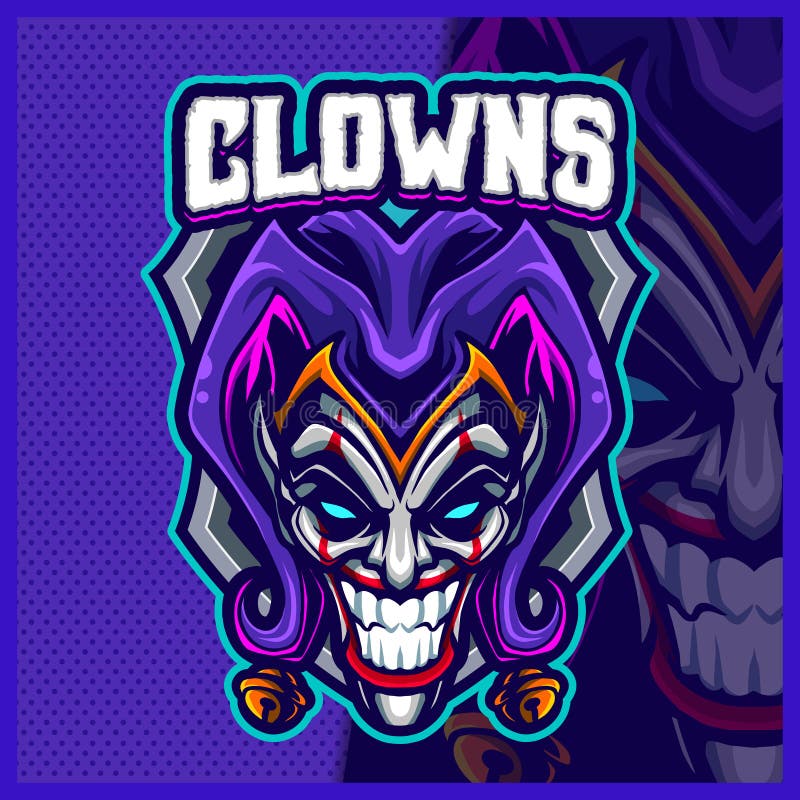 Clown Mascot Esport Logo Design Stock Vector - Illustration of gaming ...
